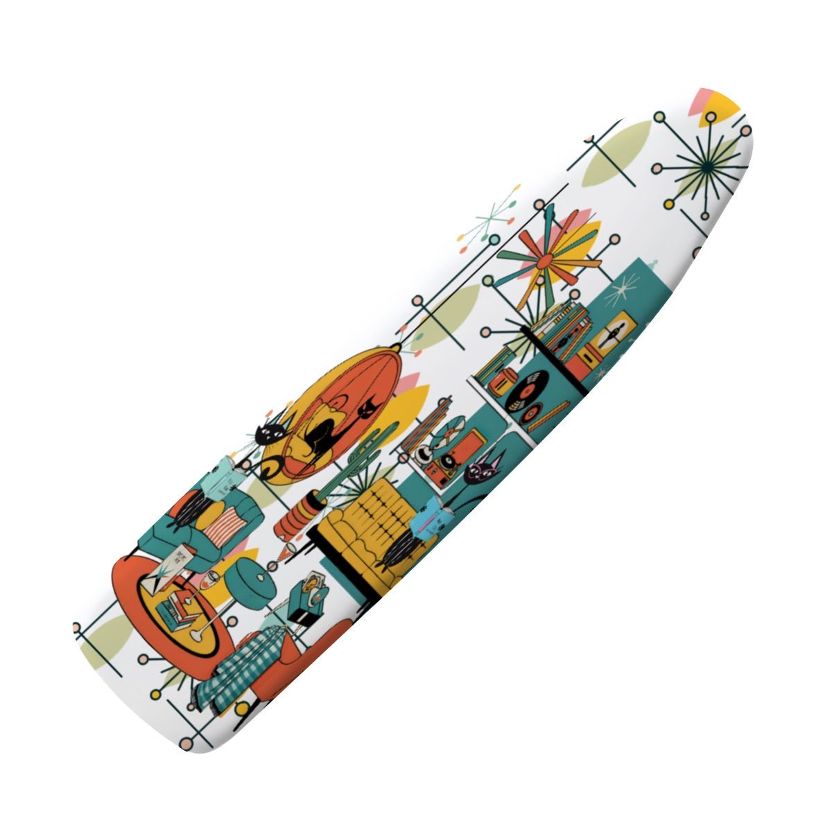 Kate McEnroe New York Atomic Cat Lounge Ironing Board Cover, Mid Century Modern StarburstIroning Board CoversYntzKp9O3e