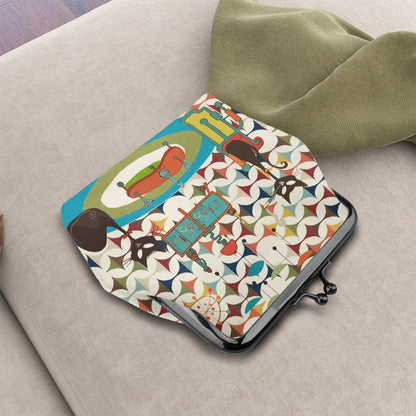 Kate McEnroe New York Atomic Cat Lounge Kisslock Coin Purse, Mid Century Modern Scandinavian Danish WalletCoin PursesesiZwf43Ny