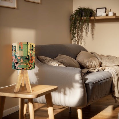 Kate McEnroe New York Atomic Cat Lounge Table Lamp, Mid Century Modern Retro Art LightTable Lamps4eq8JDA1ua