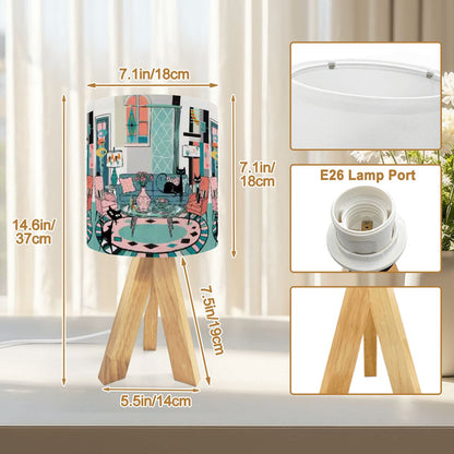 Kate McEnroe New York Atomic Cat Lounge Table Lamp, Mid Century Modern Retro Art LightTable Lamps4eq8JDA1ua