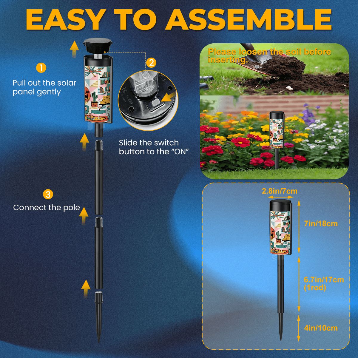 Kate McEnroe New York Atomic Cat Lounging Solar Garden Light, Mid Century Modern Yard AccentSolar Garden Stake LightsJpjrMzi0AD