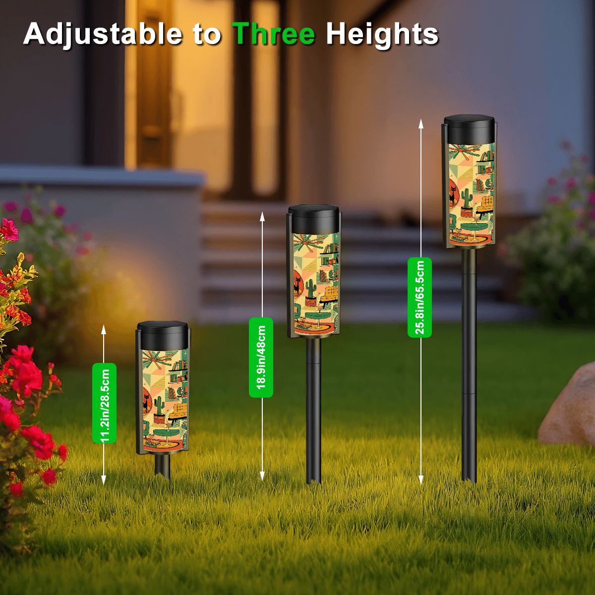 Kate McEnroe New York Atomic Cat Lounging Solar Garden Light, Mid Century Modern Yard AccentSolar Garden Stake LightsJpjrMzi0AD