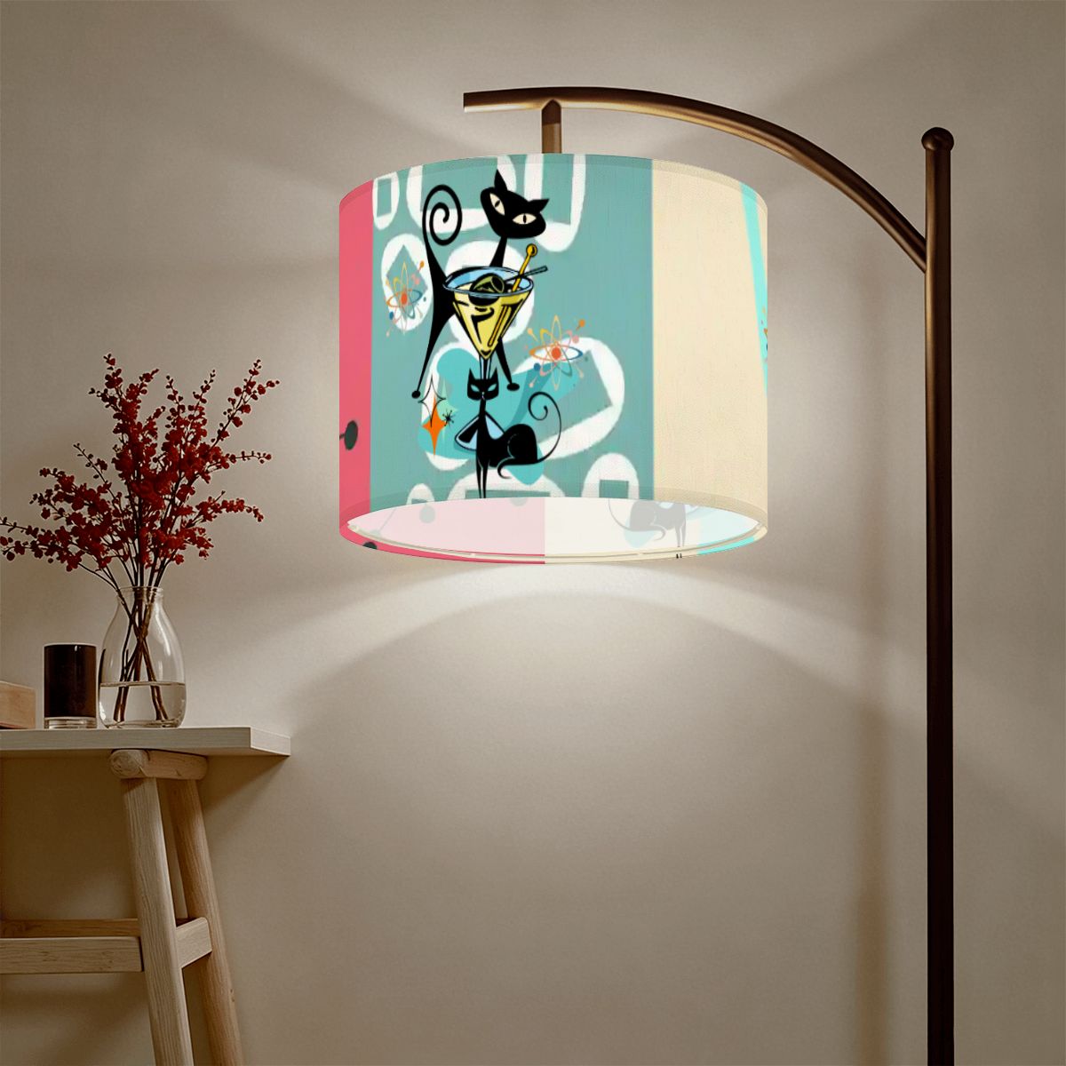 Kate McEnroe New York Atomic Cat Martini 1950s Mid Century Modern Lamp ShadeLamp ShadesqKAzok0nxT