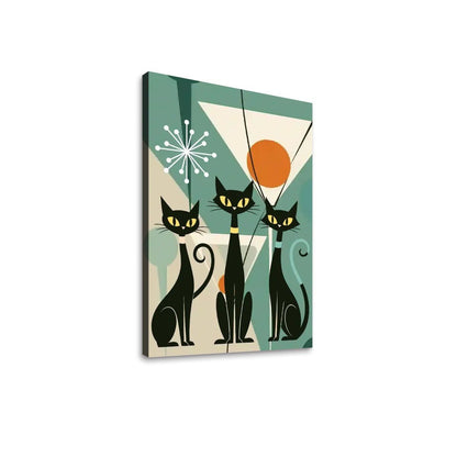 Kate McEnroe New York Atomic Cat Martini Party Canvas Wall Art, Mid Century Modern Retro Lounge DecorCanvas Wall ArtFQgDEpgxBx