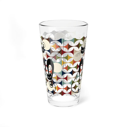 Kate McEnroe New York Atomic Cat MCM Geometric Retro Cocktail Shaker | Mixing Glass | Drinking Glass, 16oz, Mid Century Modern Chic DrinkwareMixing Glasses18788070881060021569