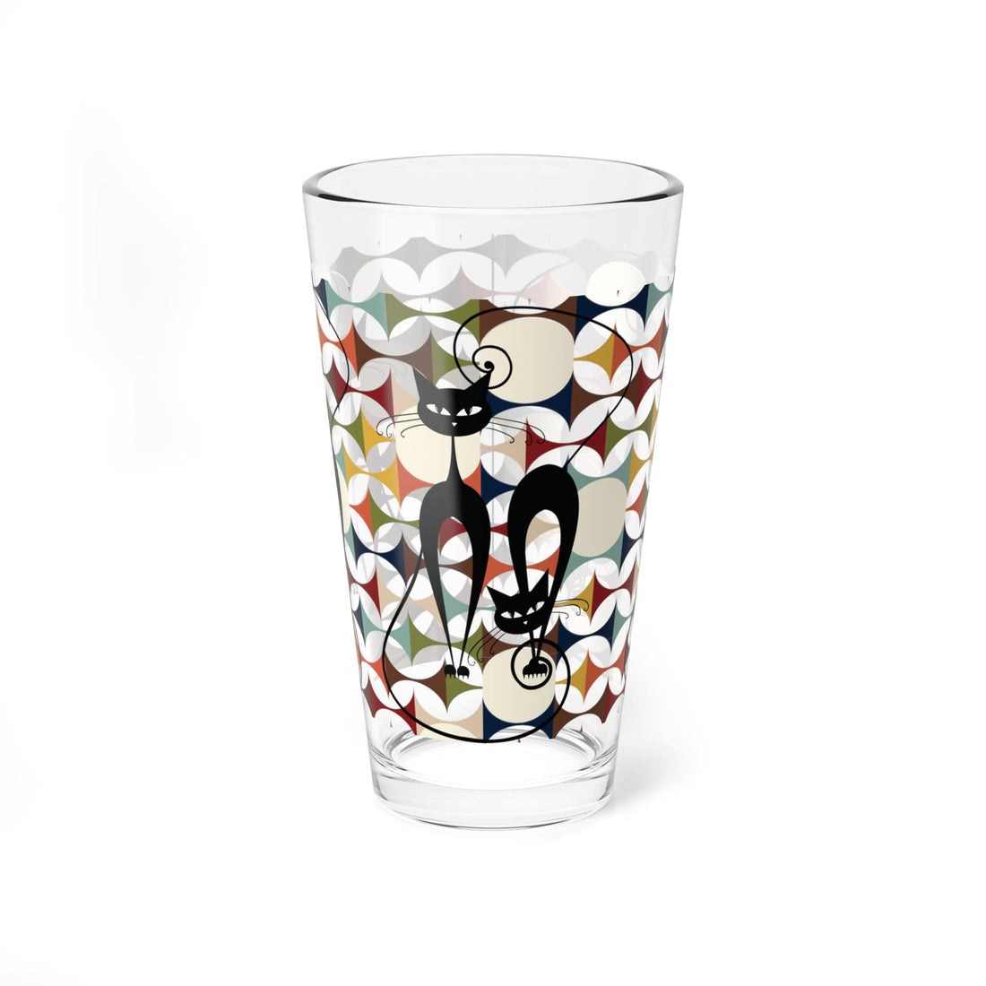 Kate McEnroe New York Atomic Cat MCM Geometric Retro Cocktail Shaker | Mixing Glass | Drinking Glass, 16oz, Mid Century Modern Chic DrinkwareMixing Glasses18788070881060021569