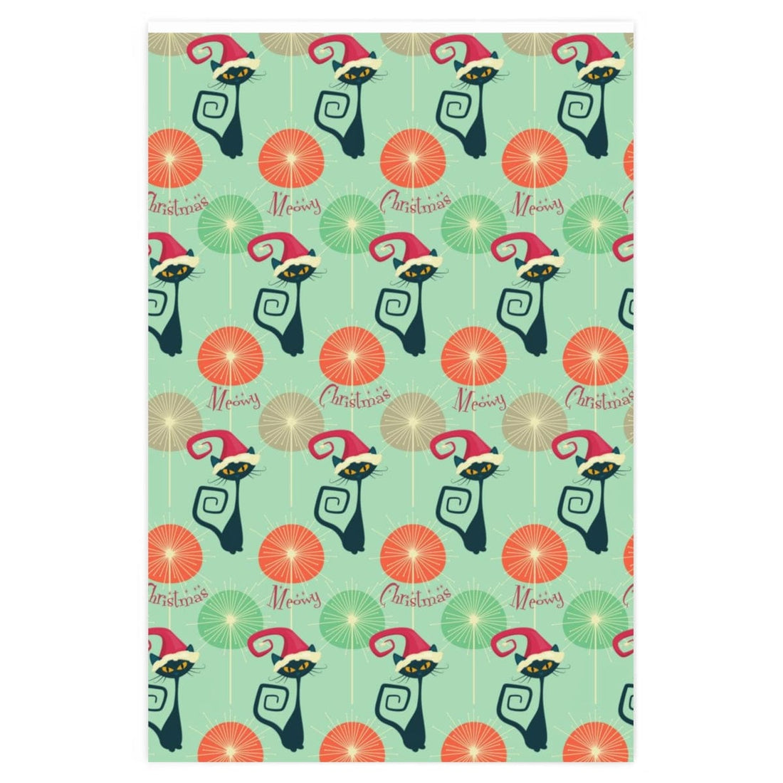 Kate McEnroe New York Atomic Cat Meowy Christmas Wrapping Paper Seasonal &amp; Holiday Decorations