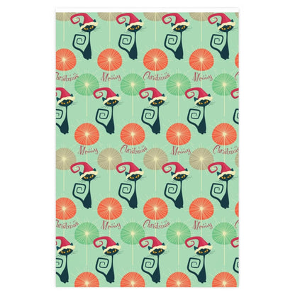 Kate McEnroe New York Atomic Cat Meowy Christmas Wrapping Paper Seasonal & Holiday Decorations