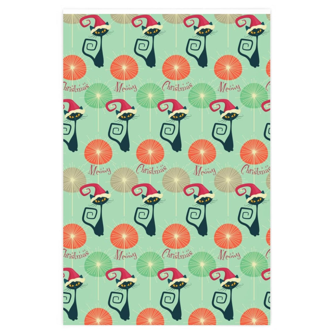 Kate McEnroe New York Atomic Cat Meowy Christmas Wrapping PaperWrapping Paper21357691584080106161