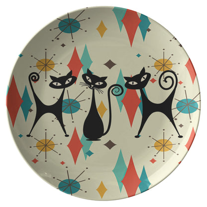 Kate McEnroe New York Atomic Cat Mid Century Franciscan Starburst Dinner Plate, Retro MCM DiinerwarePlates9820SINGLE