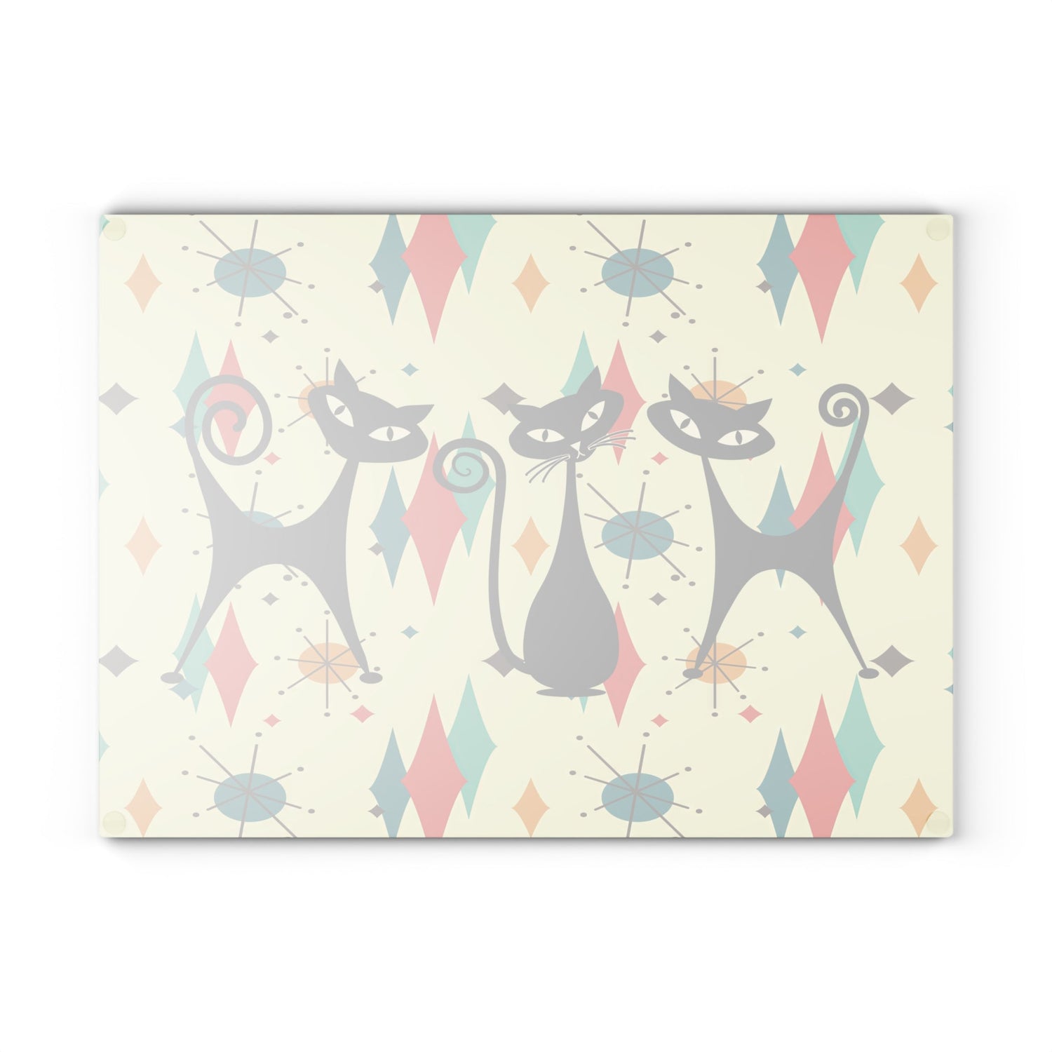 Kate McEnroe New York Atomic Cat Mid Century Glass Cutting Board, Retro Franciscan Starburst MCM Kitchen DecorCutting Boards32165804147902523701