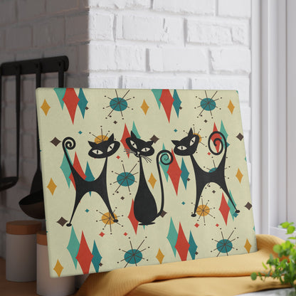 Kate McEnroe New York Atomic Cat Mid Century Glass Cutting Board, Retro Franciscan Starburst MCM Kitchen DecorCutting Boards48714336637136857919