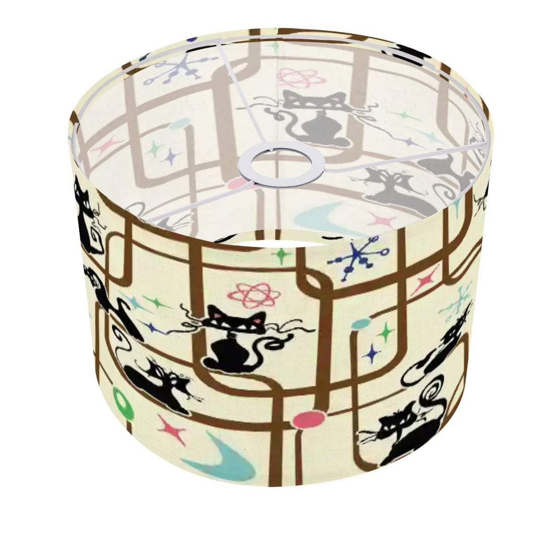 Kate McEnroe New York Atomic Cat Mid Century Modern 1950s Kitsch Retro Drum Lamp ShadeLamp Shades6l0hjr0FIw