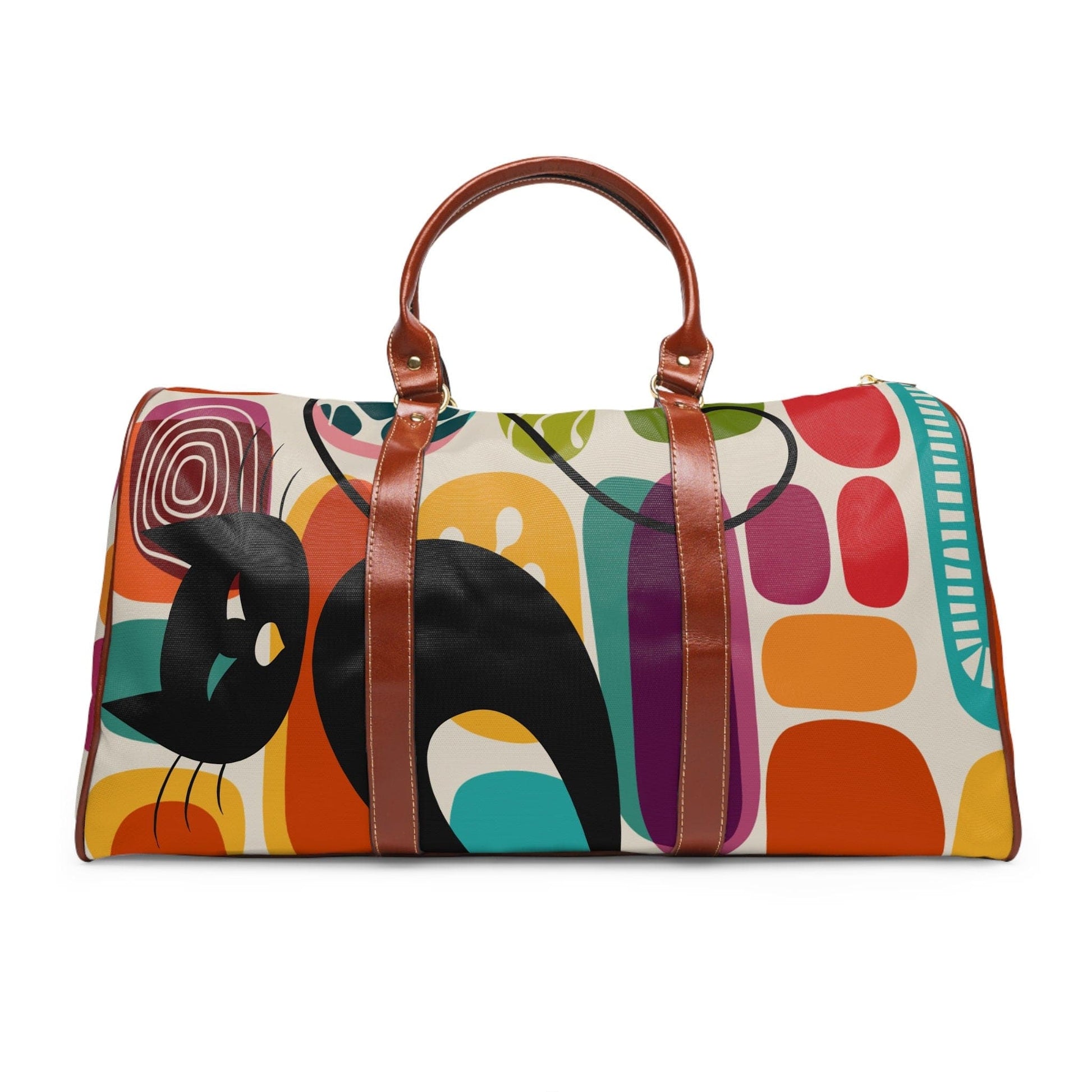 Kate McEnroe New York Atomic Cat Mid Century Modern Amoeba Travel Bag, MCM Geometric Abstract Googie Carry on Bag, Retro Weekender Bag - 132982823 Duffel Bags 21723230214035744344