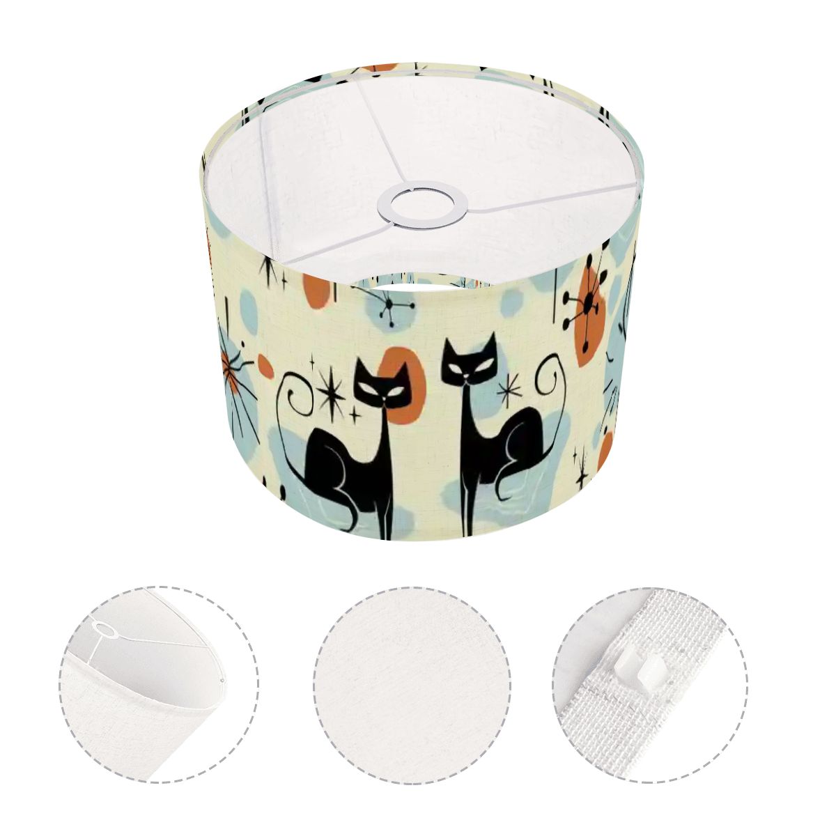 Kate McEnroe New York Atomic Cat Mid Century Modern Arc Floor Lamp, Retro Geometric Starburst Accent LightingArc Floor LampsLampshade4