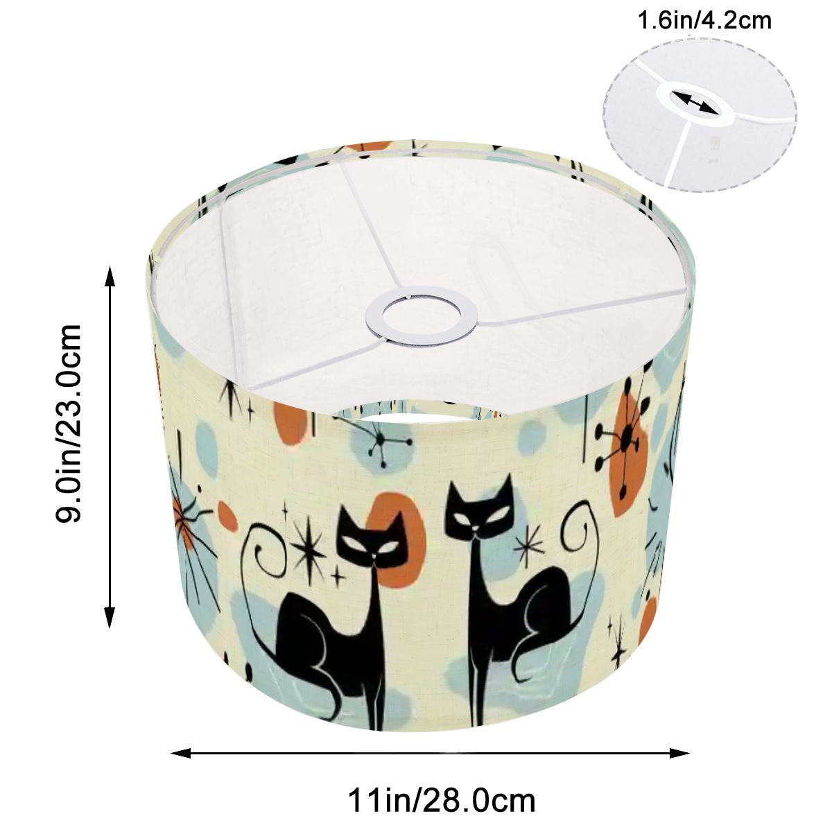 Kate McEnroe New York Atomic Cat Mid Century Modern Arc Floor Lamp, Retro Geometric Starburst Accent LightingArc Floor LampsLampshade4