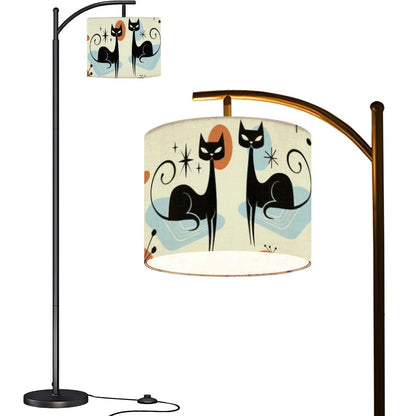 Kate McEnroe New York Atomic Cat Mid Century Modern Arc Floor Lamp, Retro Geometric Starburst Accent LightingFloor LampsufkqVkXBqo