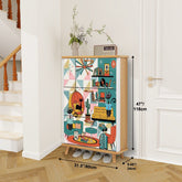 Kate McEnroe New York Atomic Cat Mid Century Modern Book Nook Shoe Cabinet, Retro Kitsch Lounge Storage AccentShoe StorageS4fpLFNl6d