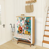 Kate McEnroe New York Atomic Cat Mid Century Modern Book Nook Shoe Cabinet, Retro Kitsch Lounge Storage AccentShoe StorageS4fpLFNl6d