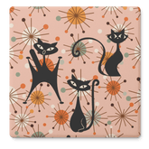 Kate McEnroe New York Atomic Cat Mid Century Modern Coasters, Retro Starburst Drink MatsCoasters7021