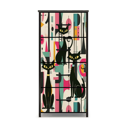 Kate McEnroe New York Atomic Cat Mid Century Modern Dresser, Retro 50s Geometric Abstract Drawer ChestDressersSLvmuqLmJZ