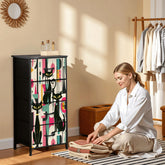Kate McEnroe New York Atomic Cat Mid Century Modern Dresser, Retro 50s Geometric Abstract Drawer ChestDressersSLvmuqLmJZ