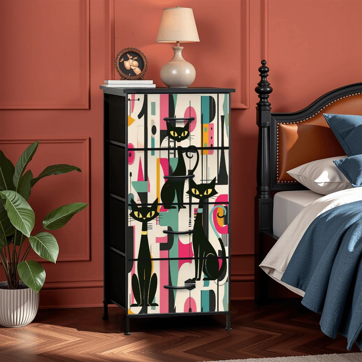 Kate McEnroe New York Atomic Cat Mid Century Modern Dresser, Retro 50s Geometric Abstract Drawer ChestDressersSLvmuqLmJZ
