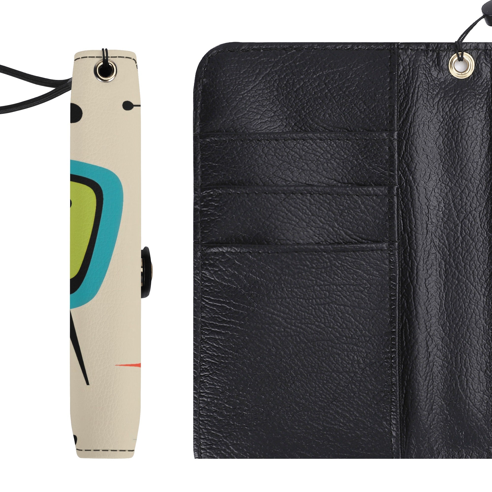 Kate McEnroe New York Atomic Cat Mid Century Modern Flip Phone Case, Retro TV Kitsch Wallet Cover, 50s Mod Mobile HolderPhone CasesWLXDEK6W - 1