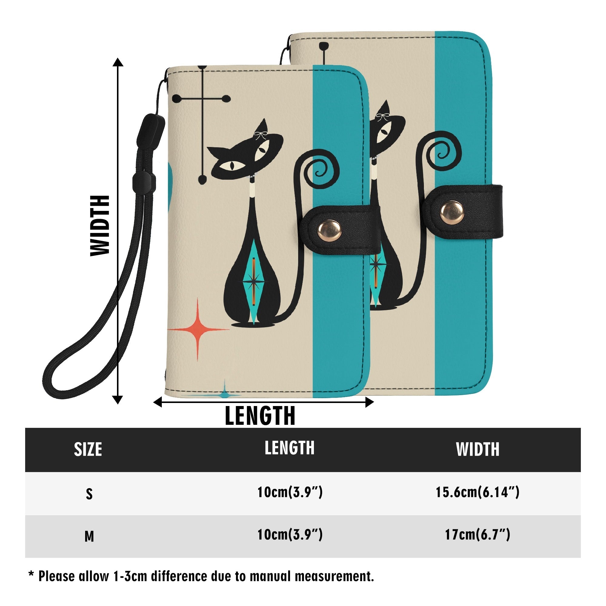 Kate McEnroe New York Atomic Cat Mid Century Modern Flip Phone Case, Retro TV Kitsch Wallet Cover, 50s Mod Mobile HolderPhone CasesWLXDEK6W - 1