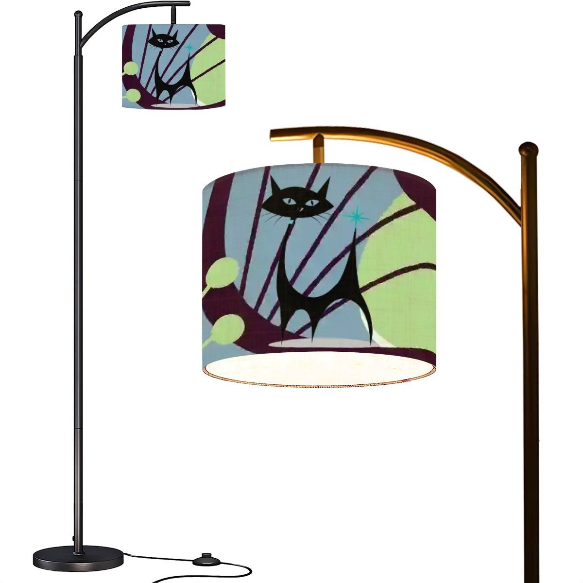 Kate McEnroe New York Atomic Cat Mid Century Modern Floor Lamp, Retro Starburst Accent Lighting, 50s MCM Space Age DecorFloor Lamps9VcNczqSnm