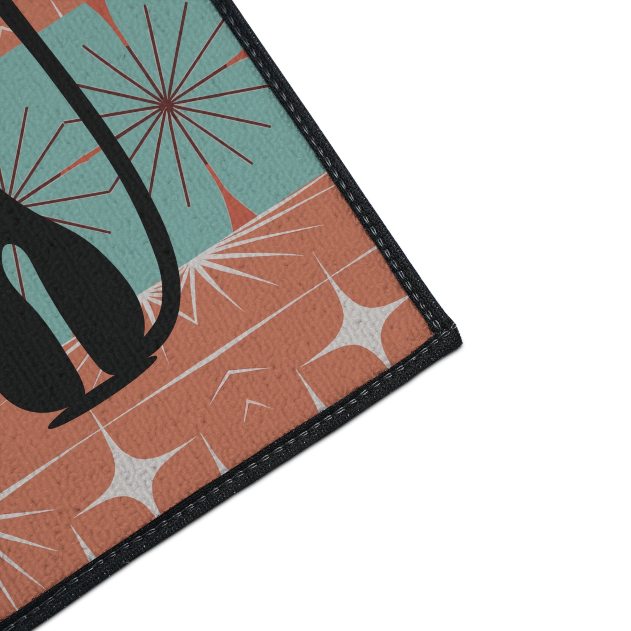Kate McEnroe New York Atomic Cat Mid Century Modern Floor Mat, Retro Starburst RugDoor Mats27880314607283906343