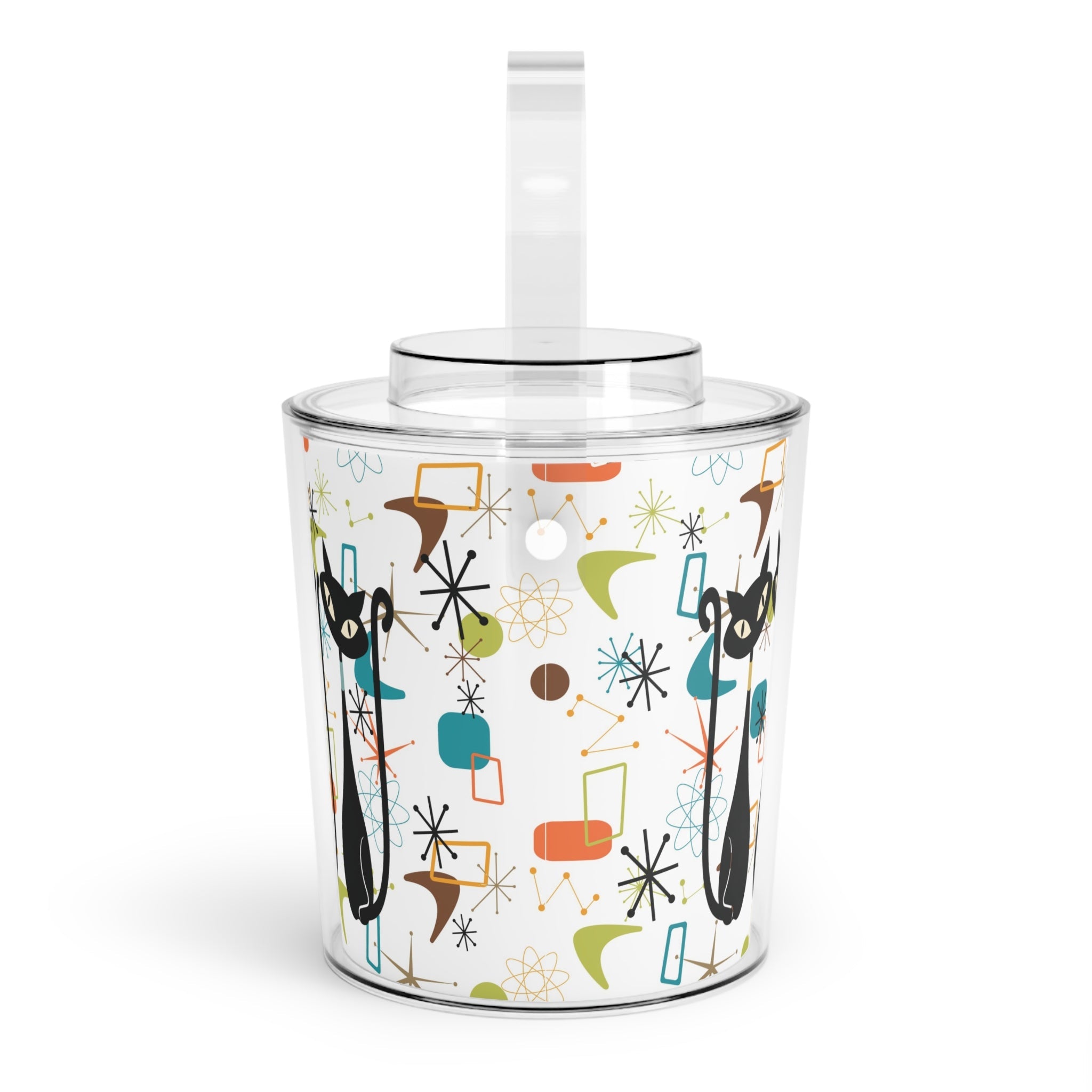 Kate McEnroe New York Atomic Cat Mid Century Modern Ice Bucket Retro Barware, 50s Kitsch Cocktail Party DrinkwareIce Buckets10181514410061651122