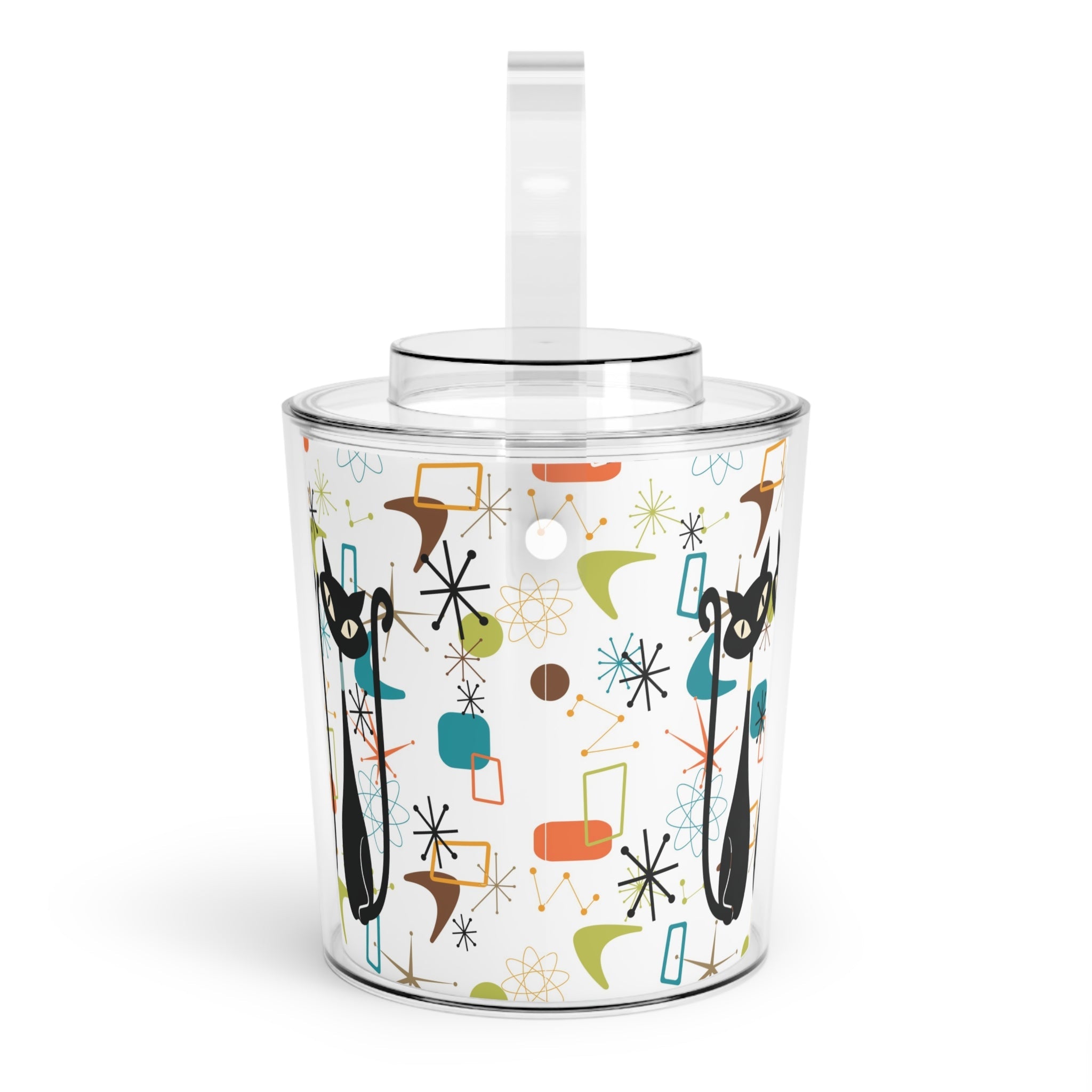 Kate McEnroe New York Atomic Cat Mid Century Modern Ice Bucket Retro Barware, 50s Kitsch Cocktail Party DrinkwareIce Buckets10181514410061651122