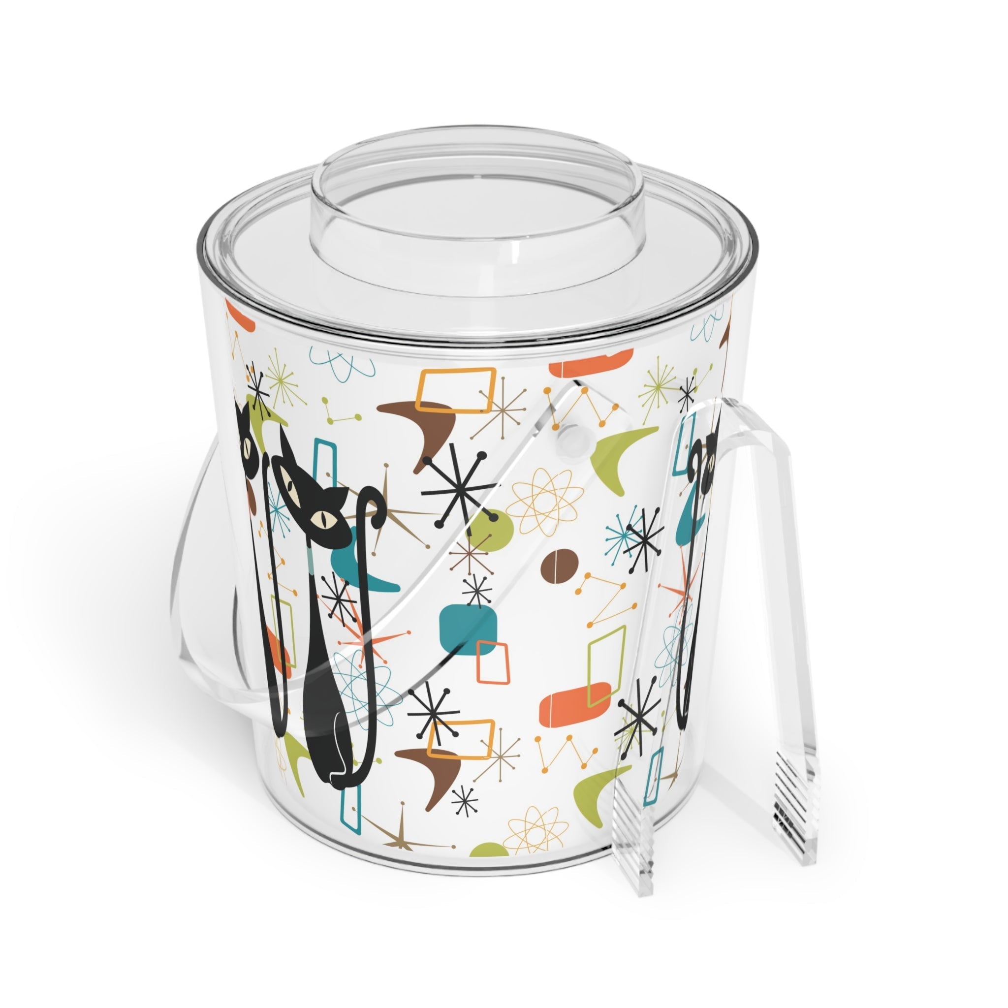 Kate McEnroe New York Atomic Cat Mid Century Modern Ice Bucket Retro Barware, 50s Kitsch Cocktail Party DrinkwareIce Buckets10181514410061651122