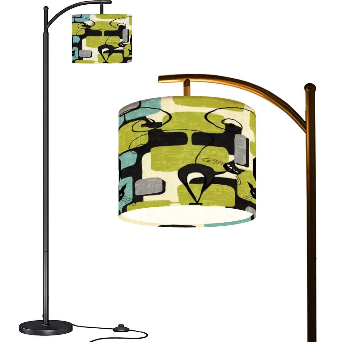 Kate McEnroe New York Atomic Cat Mid Century Modern Kitschy Retro Arc Floor LampArc Floor Lamps8slNy6ztMS