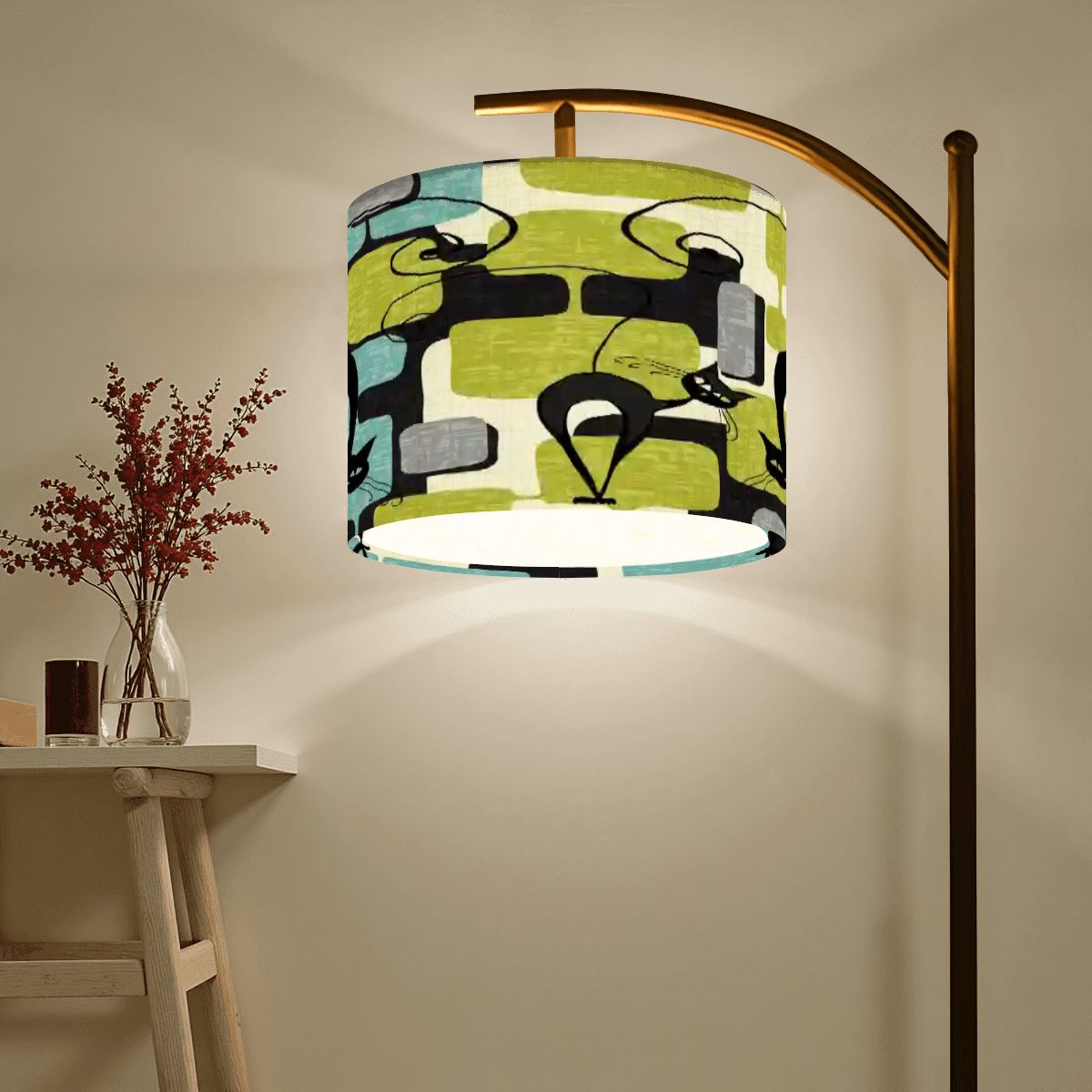 Kate McEnroe New York Atomic Cat Mid Century Modern Kitschy Retro Arc Floor LampArc Floor Lamps8slNy6ztMS