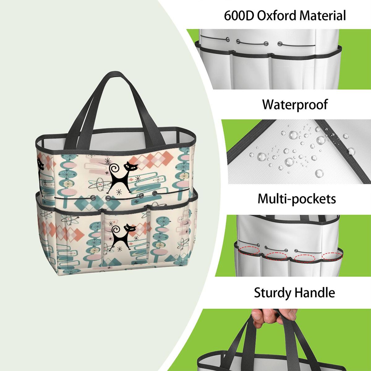 Kate McEnroe New York Atomic Cat Mid Century Modern Kitschy Retro Garden Tool BagGarden Tool Bag7Qi2iDWcwV