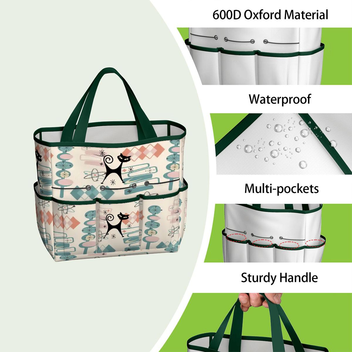 Kate McEnroe New York Atomic Cat Mid Century Modern Kitschy Retro Garden Tool BagGarden Tool BagN4ju7bHqMm