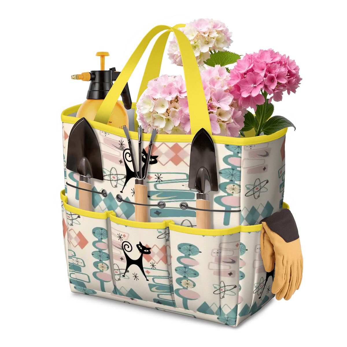 Kate McEnroe New York Atomic Cat Mid Century Modern Kitschy Retro Garden Tool BagGarden Tool BagN4ju7bHqMm