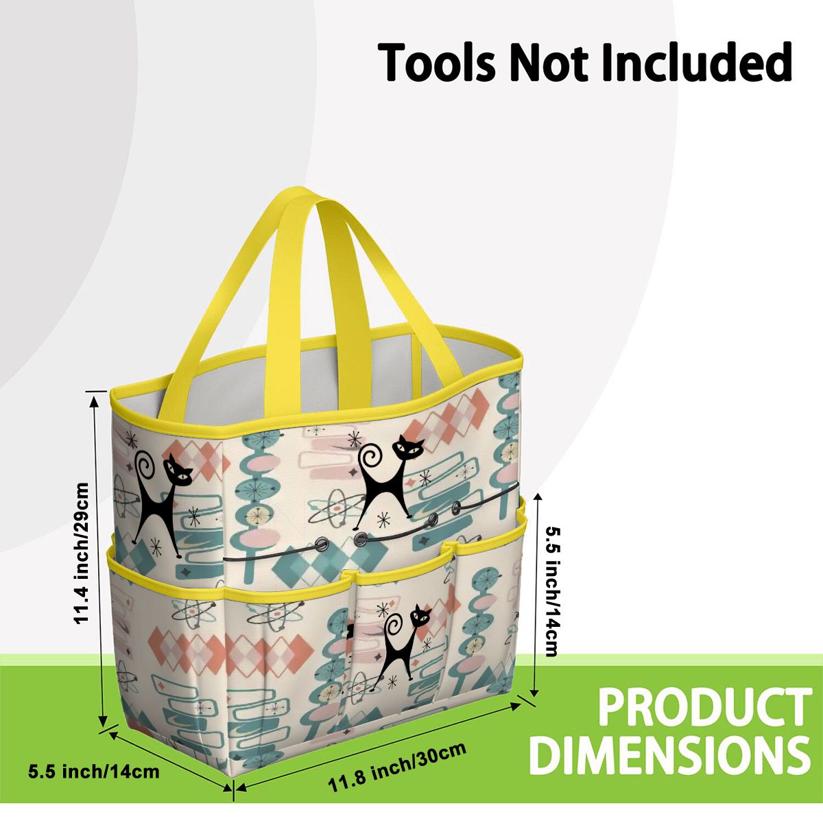 Kate McEnroe New York Atomic Cat Mid Century Modern Kitschy Retro Garden Tool BagGarden Tool BagN4ju7bHqMm