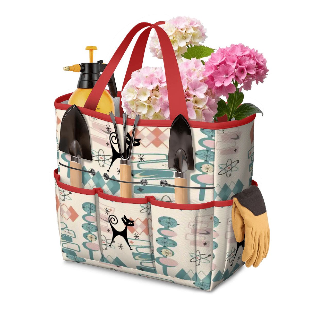 Kate McEnroe New York Atomic Cat Mid Century Modern Kitschy Retro Garden Tool BagGarden Tool BagVDznvX4Pzd