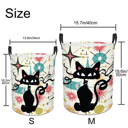 Kate McEnroe New York Atomic Cat Mid Century Modern Kitschy Retro Laundry BasketLaundry BasketsqLgmaEw0wK