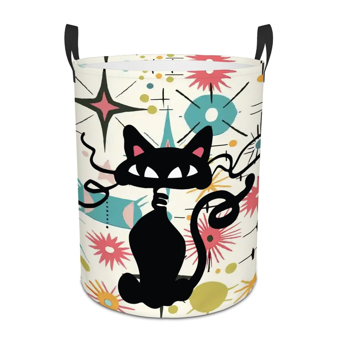 Kate McEnroe New York Atomic Cat Mid Century Modern Kitschy Retro Laundry BasketLaundry BasketsqLgmaEw0wK