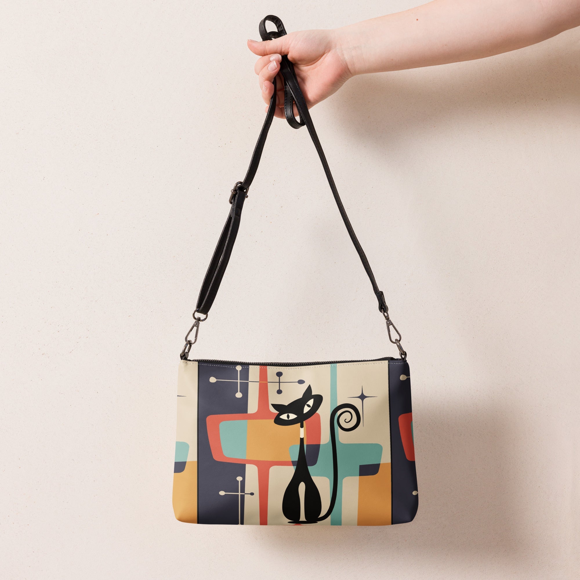 Kate McEnroe New York Atomic Cat Mid Century Modern Kitschy Retro MCM Crossbody BagCrossbody Bags1343976_16704