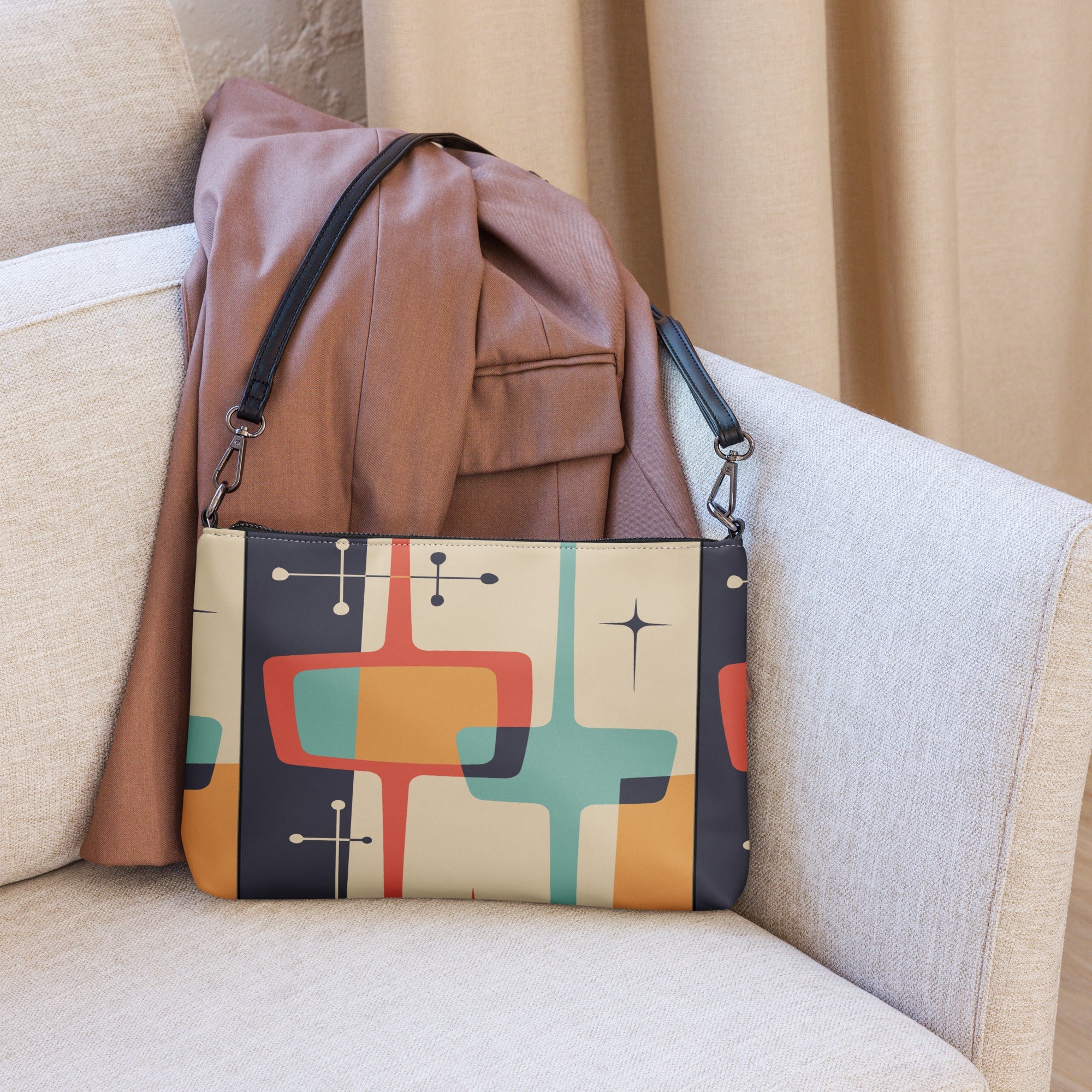 Kate McEnroe New York Atomic Cat Mid Century Modern Kitschy Retro MCM Crossbody BagCrossbody Bags1343976_16704