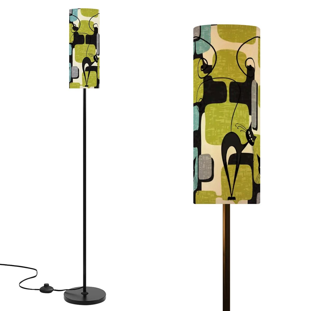 Kate McEnroe New York Atomic Cat Mid Century Modern Kitschy Retro Slim Floor LampSlim Floor LampsSGWpd6Zkex