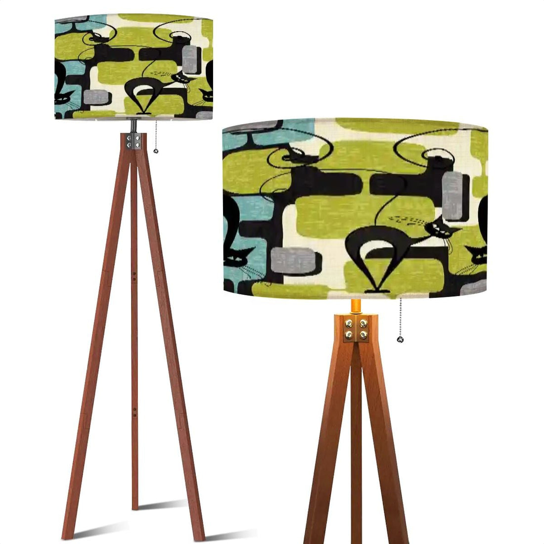 Kate McEnroe New York Atomic Cat Mid Century Modern Kitschy Retro Tripod Floor LampTripod Floor LampsBmNotV1eDk