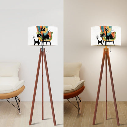 Kate McEnroe New York Atomic Cat Mid Century Modern Lamp Shade Retro 1950s Lounge ArtLamp ShadesFu9JdDO59k