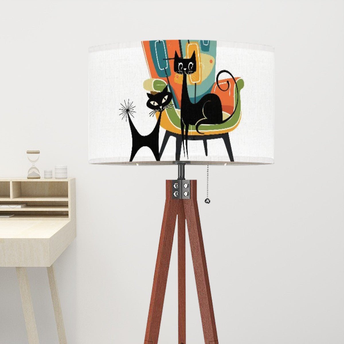Kate McEnroe New York Atomic Cat Mid Century Modern Lamp Shade Retro 1950s Lounge ArtLamp ShadesFu9JdDO59k