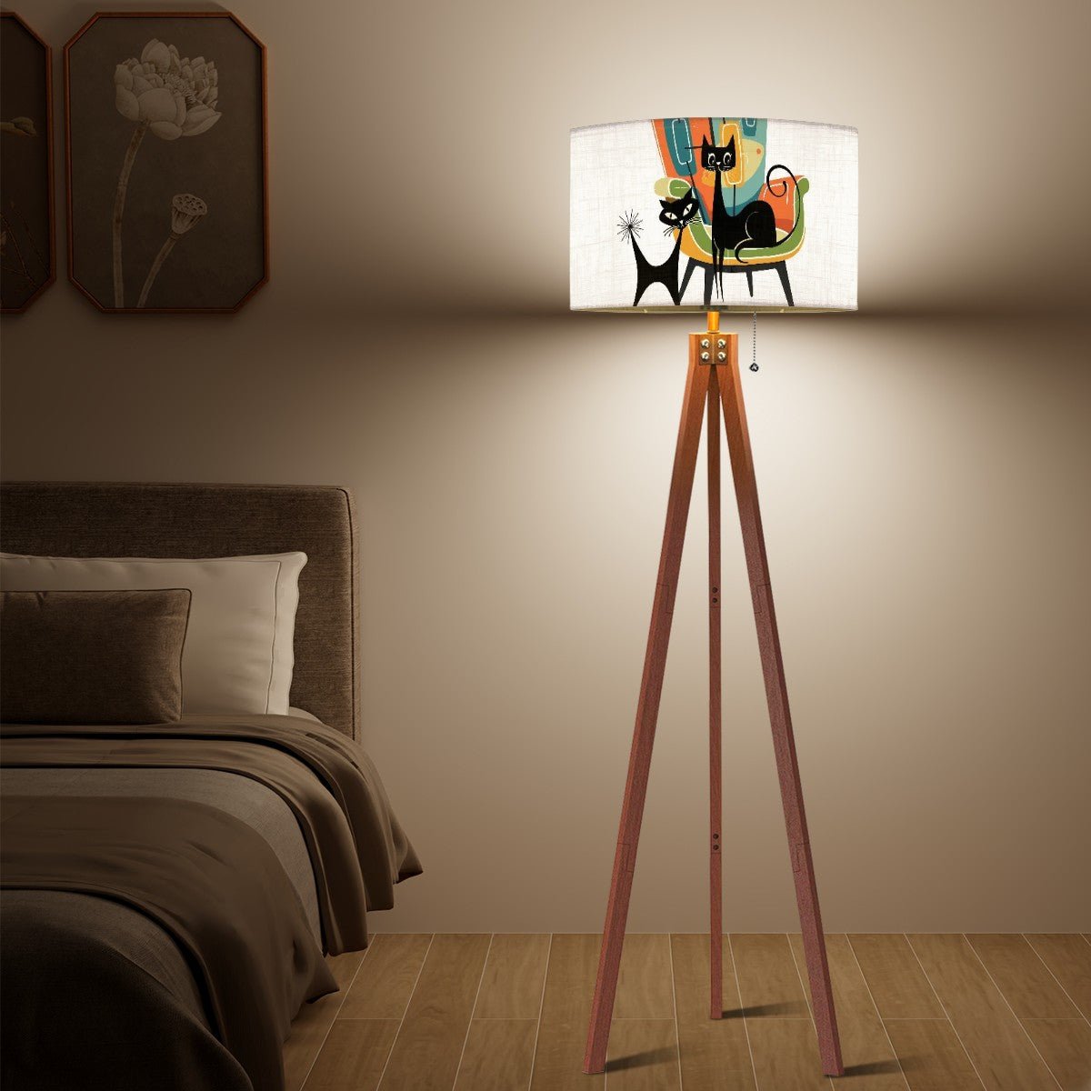 Kate McEnroe New York Atomic Cat Mid Century Modern Lamp Shade Retro 1950s Lounge ArtLamp ShadesFu9JdDO59k